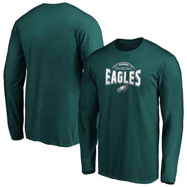 Men's Philadelphia Eagles Green Clamp Down Long Sleeve T-Shirt